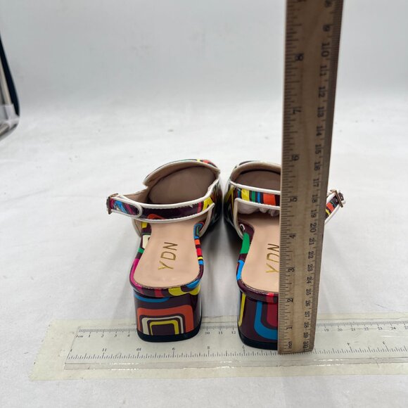 YDN Colorful-square Square Toe Block Low Heels Slingback Formal Loafer Pump - Picture 5 of 8